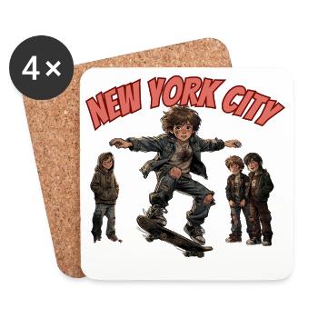 SAUT À NEW YORK - Dessous de verre (lot de 4) - blanc - Devant