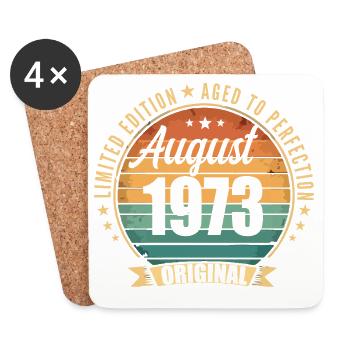 August 1973 Anniversary Limited Edition Vintage - Coasters (set of 4) - white - Front