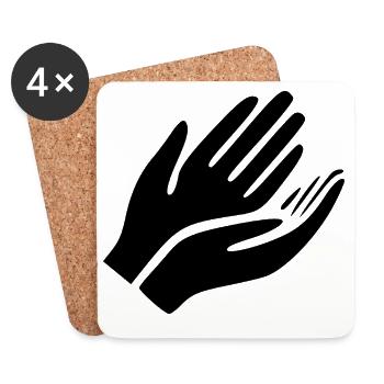 Open Hands Gesture - Coasters (set of 4) - white - Front
