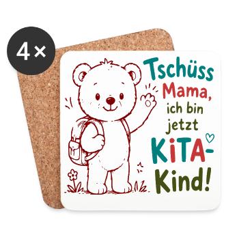 Kita Abschied Bär - Untersetzer (4er-Set) - Weiß - Vorne