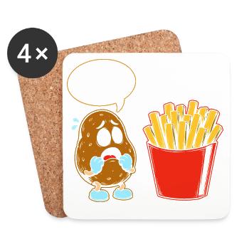 Is that you bro?! Fritten Pommes French fries - Untersetzer (4er-Set) - Weiß - Vorne