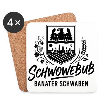 Banater Schwaben | Schwowebub | Tradition - Untersetzer (4er-Set) - Weiß - Vorne