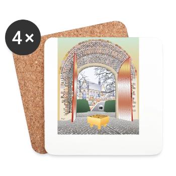 Porte d’entrée de Leiden - Dessous de verre (lot de 4) - blanc - Devant