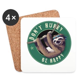 Sloth nerd lazy fun humor LOL chill - Coasters (set of 4) - white - Front