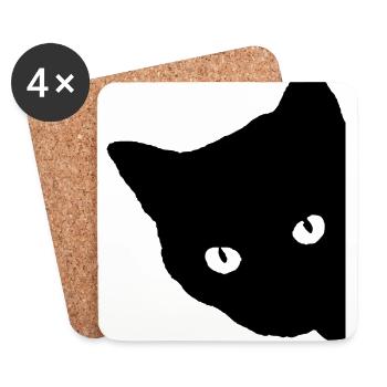 Cat silhouette - Coasters (set of 4) - white - Front