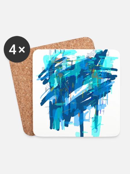 Blauer Hintergrund - Untersetzer (4er-Set) - Weiß