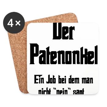 Patenonkel Schriftzug - Untersetzer (4er-Set) - Weiß - Vorne