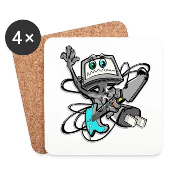 Cool computer guitarist in electro style - Coasters (set of 4) - white - Front
