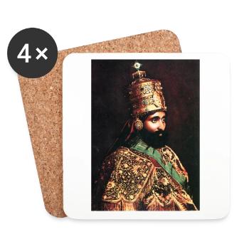 Haile Selassie Emperor of Ethiopia Jah Rastafari - Dessous de verre (lot de 4) - blanc - Devant