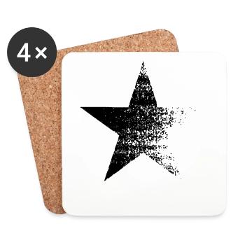 Étoile noire dans un look usé Musique star de la télé - Dessous de verre (lot de 4) - blanc - Devant