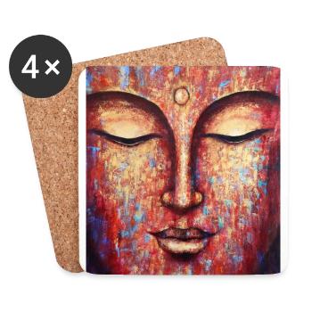 Bouddha - Dessous de verre (lot de 4) - blanc - Devant