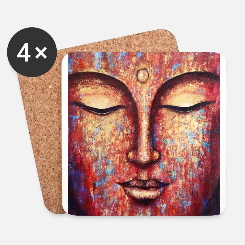 Buddha - Untersetzer (4er-Set) - Weiß