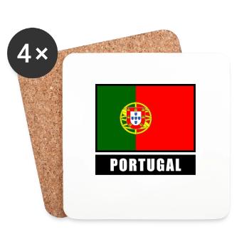 Portugal flag flag Lisbon Porto Algarve EU - Coasters (set of 4) - white - Front
