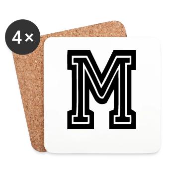 Lettre M - Collège École Université d’États-Unis - Dessous de verre (lot de 4) - blanc - Devant