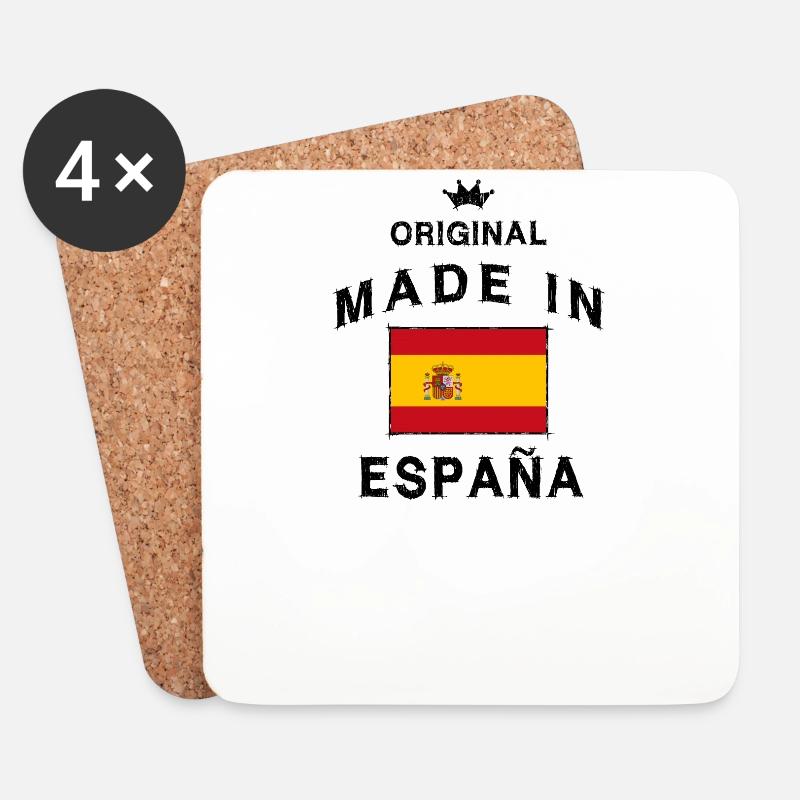 Spanien spanisch Flagge Fahne Geschenk zur Geburt - Untersetzer (4er-Set) - Weiß