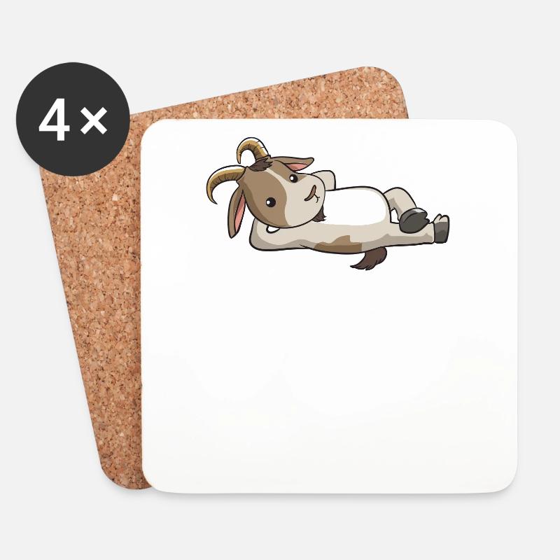 Ziege Ziegen Flüsterer Ziegenbock Goat Geschenk - Untersetzer (4er-Set) - Weiß