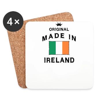 Fabriqué en Irlande flag flag - Dessous de verre (lot de 4) - blanc - Devant