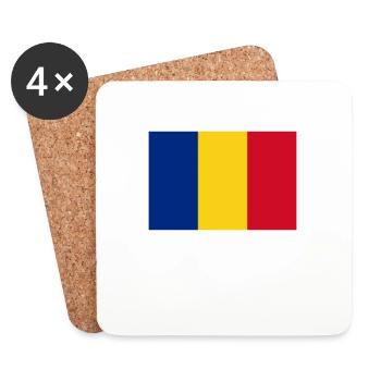 Romania Romanian flag flag - Coasters (set of 4) - white - Front