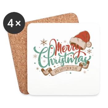 Have a nice MERRY CHRISTMAS and Happy New Year - Coasters (set of 4) - white - Front