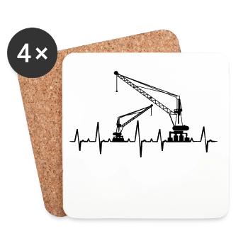 Crane cranes crane operator construction site excavator gift - Coasters (set of 4) - white - Front