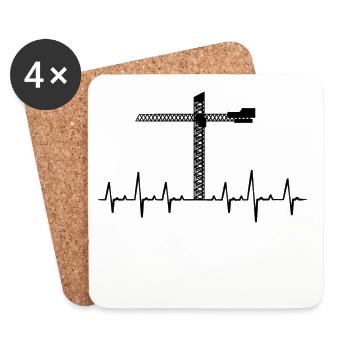 Crane cranes crane operator construction site excavator gift - Coasters (set of 4) - white - Front