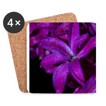 Purple Hyacinth Flower - Coasters (set of 4) - white - Front