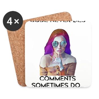 Programmer computer science vintage retro girl - Coasters (set of 4) - white - Front