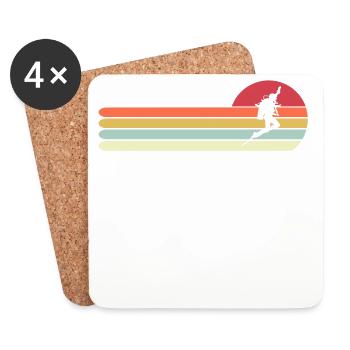 Rétro Vintage Style Cadeau de plongée sous-marine pour papa - Dessous de verre (lot de 4) - blanc - Devant