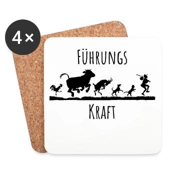 Landwirt Führungskraft - Untersetzer (4er-Set) - Weiß - Vorne
