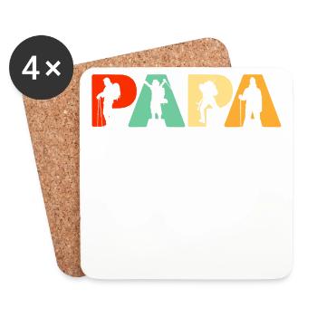 Climber Hiker Dad, Retro Papa Hiking Father's Gift - Coasters (set of 4) - white - Front