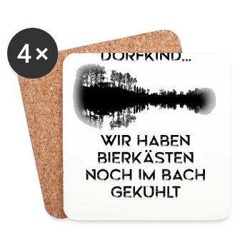 Landwirt Dorfkind Spruch - Untersetzer (4er-Set) - Weiß - Vorne