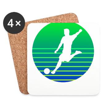 Fußballer Sunset Logo - Untersetzer (4er-Set) - Weiß - Vorne