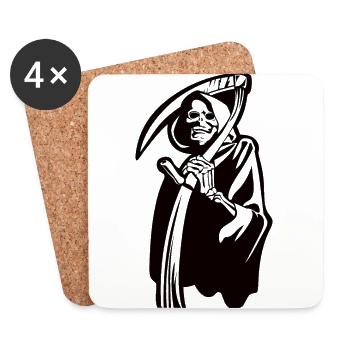 Skull Skeleton Horror Dark Horror Skulls - Coasters (set of 4) - white - Front