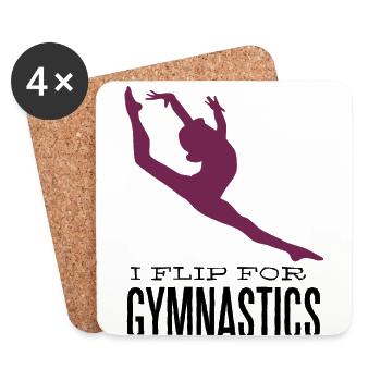 Gymnastics - I flip for gymnastics - Coasters (set of 4) - white - Front