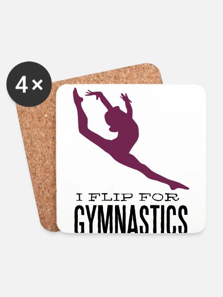 Gymnastics - I flip for gymnastics - Untersetzer (4er-Set) - Weiß
