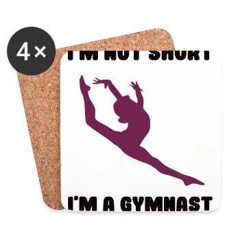 Gymnastics - I'm not short I'm a gymnast - Coasters (set of 4) - white - Front