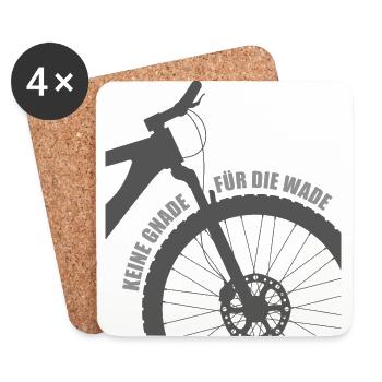 Keine Gnade für die Wade - Radsport - Untersetzer (4er-Set) - Weiß - Vorne