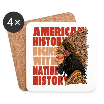 Native American Indianer Design - Untersetzer (4er-Set) - Weiß - Vorne