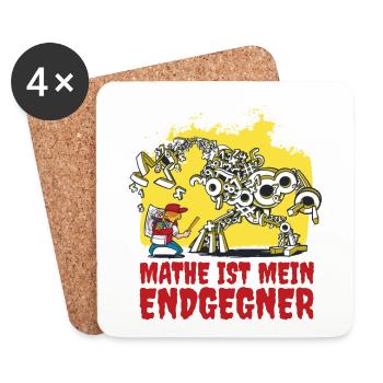 Mathe ist mein Endgegner - Untersetzer (4er-Set) - Weiß - Vorne