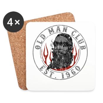 Old Man Club Est 1960 - Dessous de verre (lot de 4) - blanc - Devant