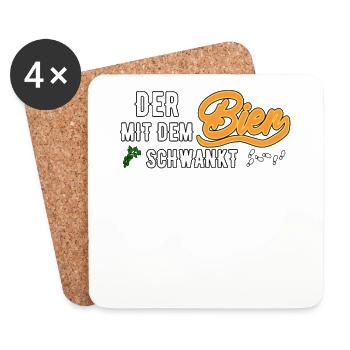 Der mit dem Bier schwankt - Untersetzer (4er-Set) - Weiß - Vorne