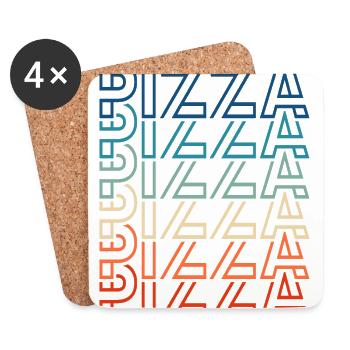 Retro Pizza Vintage Text Pizza Liebhaber - Untersetzer (4er-Set) - Weiß - Vorne