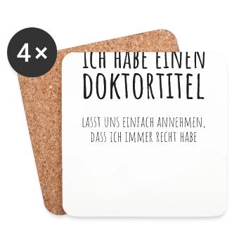 Doktortitel Promotion Doktorand Spruch - Untersetzer (4er-Set) - Weiß - Vorne