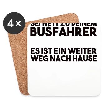Busfahrer Spruch - Untersetzer (4er-Set) - Weiß - Vorne