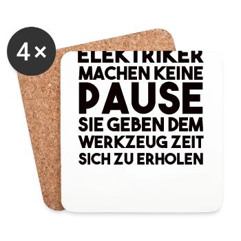 Elektriker Handwerker - Untersetzer (4er-Set) - Weiß - Vorne