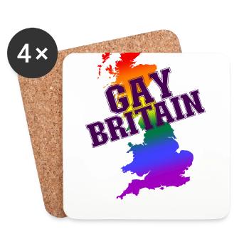 Gay Britain! Rainbow UK LGBTQ+ pride - Coasters (set of 4) - white - Front