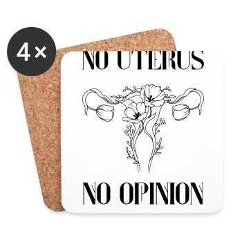 No uterus no opinion women's rights - Coasters (set of 4) - white - Front