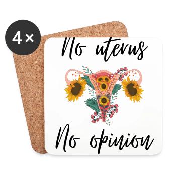 No uterus no opinion women's rights - Coasters (set of 4) - white - Front