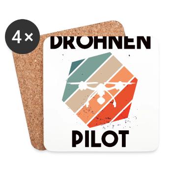 Drohnenpilot Spruch - Untersetzer (4er-Set) - Weiß - Vorne