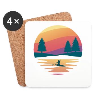 Stand Up Paddling SUP Board Mountain Lake, Amazing - Untersetzer (4er-Set) - Weiß - Vorne